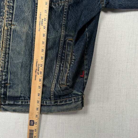 Vintage FUBU Denim Jacket Zip Front Collared Blue Cotton Pockets Size XL - Picture 12 of 14
